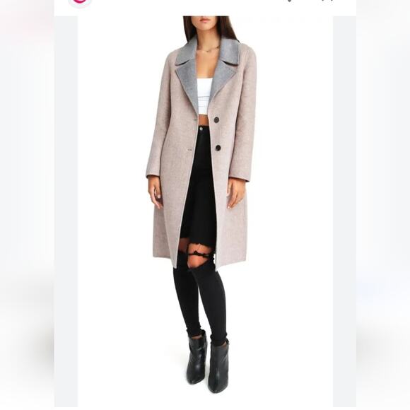 Belle and Bloom NWOT Size L Lex grey two tone wool blend - Picture 1 of 12
